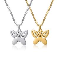 Stainless Steel Jewelry Necklace, 304 Stainless Steel, with 1.97inch extender chain, Butterfly, Vacuum Ion Plating, fashion jewelry & for woman, more colors for choice, 15x16mm, Length:Approx 15.75 Inch, Sold By PC