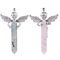 Gemstone Pendants Jewelry Zinc Alloy with Gemstone & for woman & with rhinestone nickel lead & cadmium free Sold By PC