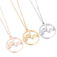 Stainless Steel Jewelry Necklace 304 Stainless Steel Round Vacuum Ion Plating fashion jewelry & for woman & hollow Length 45 cm Sold By PC