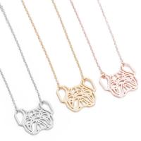 Stainless Steel Jewelry Necklace, 304 Stainless Steel, Dog, Vacuum Ion Plating, fashion jewelry & for woman & hollow, more colors for choice, 24x20mm, Length:45 cm, Sold By PC