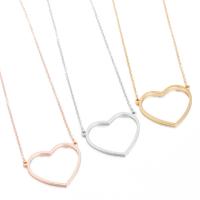Stainless Steel Jewelry Necklace 304 Stainless Steel Heart Vacuum Ion Plating fashion jewelry & for woman & hollow Length 45 cm Sold By PC