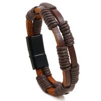Koskind Bracelet, med Voks & Zinc Alloy, plumbum sort farve forgyldt, mode smykker & for mennesket, flere farver til valg, 10mm, Længde Ca. 21 cm, Solgt af PC