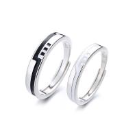 Couple Finger Rings 925 Sterling Silver platinum plated Adjustable & epoxy gel Sold By PC