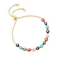 Evil Eye Jewelry Bracelet, Brass, gold color plated, fashion jewelry & evil eye pattern & for woman & enamel, more colors for choice, 220mm, Sold By PC