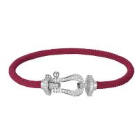 Milan Cord Bracelet with 304 Stainless Steel plated & micro pave cubic zirconia & for woman Sold By PC
