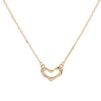 925 Sterling Silver Necklaces Heart plated fashion jewelry & for woman 12mm Length Approx 17.7 Inch Sold By PC