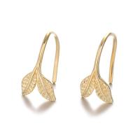 925 Sterling Silver Stud Earrings Leaf plated fashion jewelry & for woman Sold By Pair