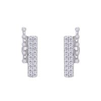925 Sterling Silver Stud Earring, plated, fashion jewelry & micro pave cubic zirconia & for woman & with plastic pearl, more colors for choice, 11.80x4.30mm, Sold By Pair