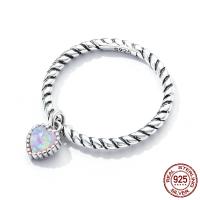 925 Sterling Silver Finger Rings with Opal oxidation & for woman Sold By PC