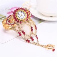 Women Watch Bracelet Stainless Steel with Glass & Zinc Alloy fashion jewelry & for woman & with rhinestone 210mm Sold By PC