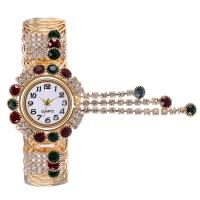 Women Watch Bracelet, Stainless Steel, with Glass & Tibetan Style, fashion jewelry & for woman & with rhinestone, more colors for choice, 190mm, Sold By PC