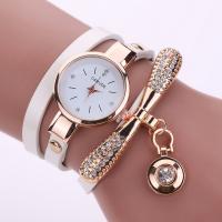 Women Watch Bracelet Leather with Glass & Zinc Alloy fashion jewelry & for woman & with rhinestone 530mm Sold By PC