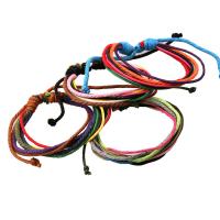 Leather Cord Bracelet, with Wax Cord, Adjustable & fashion jewelry & Unisex, Random Color, Length:Approx 17-30 cm, Sold By PC