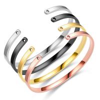 Titanium Steel Cuff Bangle, plated, fashion jewelry & Unisex, more colors for choice, 4mm, Inner Diameter:Approx 60mm, Sold By PC