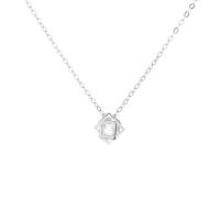 925 Sterling Silver Necklaces platinum plated for woman & hollow 7mm Length Approx 17.7 Inch Sold By PC