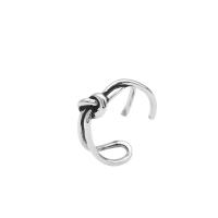 925 sidabro Atidaryti Finger Ring, poliruotas, Reguliuojamas & moters & tuščiaviduris, Pardavė PC