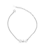 925 Sterling Silver Bracelet platinum color plated fashion jewelry & for woman 200mm Sold By PC