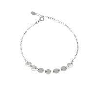 925 Sterling Silver Bracelet platinum color plated fashion jewelry & for woman 190mm Sold By PC