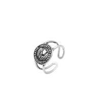 925 Sterling Silver Cuff Finger Ring polished Adjustable & fashion jewelry & for woman Sold By PC