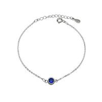Cyrkonia Micro Pave Sterling Silver Bracelet, 925 Srebro, Platerowane platyną, biżuteria moda & mikro utorować cyrkonia & dla kobiety, 185x5mm, sprzedane przez PC