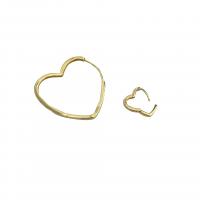 925 Sterling Silver Hoop Earrings Heart plated fashion jewelry & for woman Sold By PC