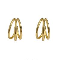 925 Sterling Silver Stud Earrings plated fashion jewelry & multilayer & for woman Sold By Pair