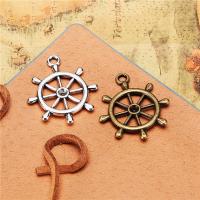 Tibetan Style Pendants, Ship Wheel, plated, DIY & hollow, more colors for choice, nickel, lead & cadmium free, 28x24mm, Sold By PC