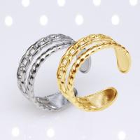 Titanium Steel Cuff Finger Ring, plated, Adjustable & Unisex & hollow, more colors for choice, Sold By PC