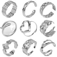 Titanium Steel Finger Ring, plated, Adjustable & Unisex & hollow, more colors for choice, Sold By PC