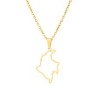 Stainless Steel Jewelry Necklace 304 Stainless Steel Map Vacuum Ion Plating fashion jewelry & Unisex & hollow Length Approx 19.69 Inch Sold By PC