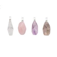 Gemstone Pendants Jewelry, 304 Stainless Steel, with Natural Stone, DIY & Unisex, more colors for choice, 15x20mm, Sold By PC