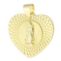 Μενταγιόν Brass Heart, Ορείχαλκος, Καρδιά, χρώμα επίχρυσο, κοσμήματα μόδας & DIY & για τη γυναίκα, χρυσαφένιος, 20x19x3mm, Τρύπα:Περίπου 3mm, 10PCs/Παρτίδα, Sold Με Παρτίδα