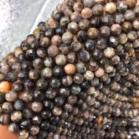 Sonnenstein Perle, poliert, DIY & facettierte, schwarz, 8-8.5mm, verkauft per ca. 38 cm Strang