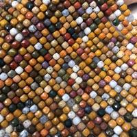 Oceano Calcedônia grânulos, miçangas, Quadrado, polido, DIY & facetada, cores misturadas, 5-6mm, vendido para Aprox 38 cm Strand