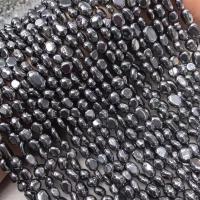 Terahertz Stone Bead, polerad, DIY, svart, 8mm, Såld Per Ca 38 cm Strand