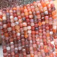 Yanyuan Agate Perle, Quadrat, poliert, DIY & facettierte, gemischte Farben, 6-7mm, verkauft per ca. 38 cm Strang