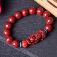 Fashion Cinnabar Bracelet, Fabulous Wild Beast, folk style & for woman, red, 14mm, Length:Approx 18 cm, Sold By PC
