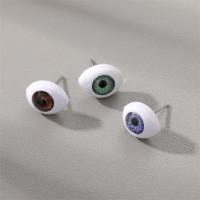 Resin Earring, Tibetan Style post pin, Evil Eye, for woman, more colors for choice, 10mm, Sold By Pair