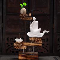 Backflow Incense Burner, Porcelain, handmade, for home and office & durable & multifunctional, 210x370mm, Sold By PC