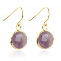 Natural Gemstone Earrings Zinc Alloy with Gemstone & for woman nickel lead & cadmium free Sold By Pair