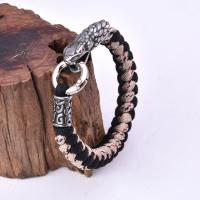 Corde de parachute bracelet, avec Acier inoxydable 316, serpent, bijoux de mode & longueur différente pour le choix & pour homme & noircir, plus de couleurs à choisir, protéger l'environnement, sans nickel, plomb et cadmium, Vendu par PC