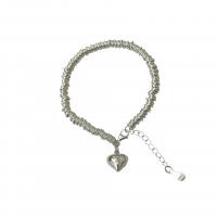 Colares de esterlina de prata, 925 de prata esterlina, joias de moda & para mulher, comprimento Aprox 17.7 inchaltura, vendido por PC