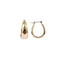 Latão Argola, cobre, cromado de cor dourada, joias de moda & para mulher, 25mm, vendido por par