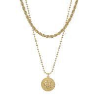 Ожерелья из латуни, Латунь, плакирован золотом, Двойной слой & различные модели для выбора & Женский, длина:39 дюймовый, продается PC