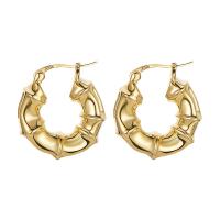 Brass Hoop Earring gold color plated fashion jewelry & for woman 25mm Sold By PC