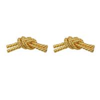 Latão Brinco, cobre, cromado de cor dourada, joias de moda & para mulher, 30mm, vendido por PC