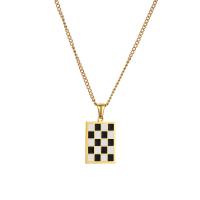 Brass Necklace, gold color plated, Unisex & different styles for choice & enamel, white and black, 20mm, Length:Approx 17.7 Inch, Sold By PC