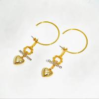 Messing Tropfen Ohrringe, goldfarben plattiert, Modeschmuck & für Frau, 80mm, verkauft von Paar
