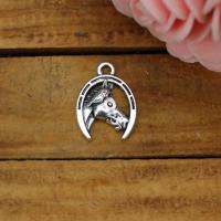 Tibetan Style Animal Pendants, Horse, antique silver color plated, DIY & hollow, nickel, lead & cadmium free, 20x15mm, Sold By PC