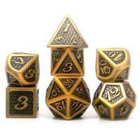 Zinc Alloy Dice Geometrical Pattern plated 7 pieces & with number pattern nickel lead & cadmium free 14mm    Sold By Set